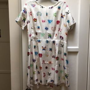 Sonia Rykiel optic ink blot mini silk dress Sz 44